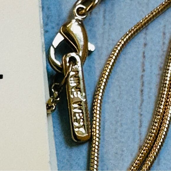 Nine West Geometric Layered Silver Necklace - Picture 2 of 2